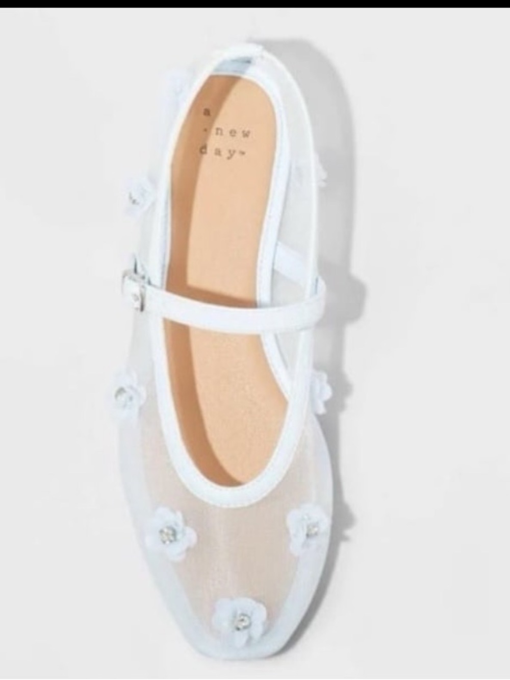 A New Day Everly Floral Mesh Mary Jane Flats NWT size 8.5